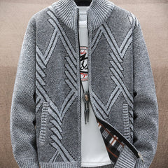 Men's Casual Plush Thick Cardigan Sweater