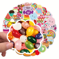 50pcs Colorful Lollipop Stickers for Laptop Helmet Water Cup