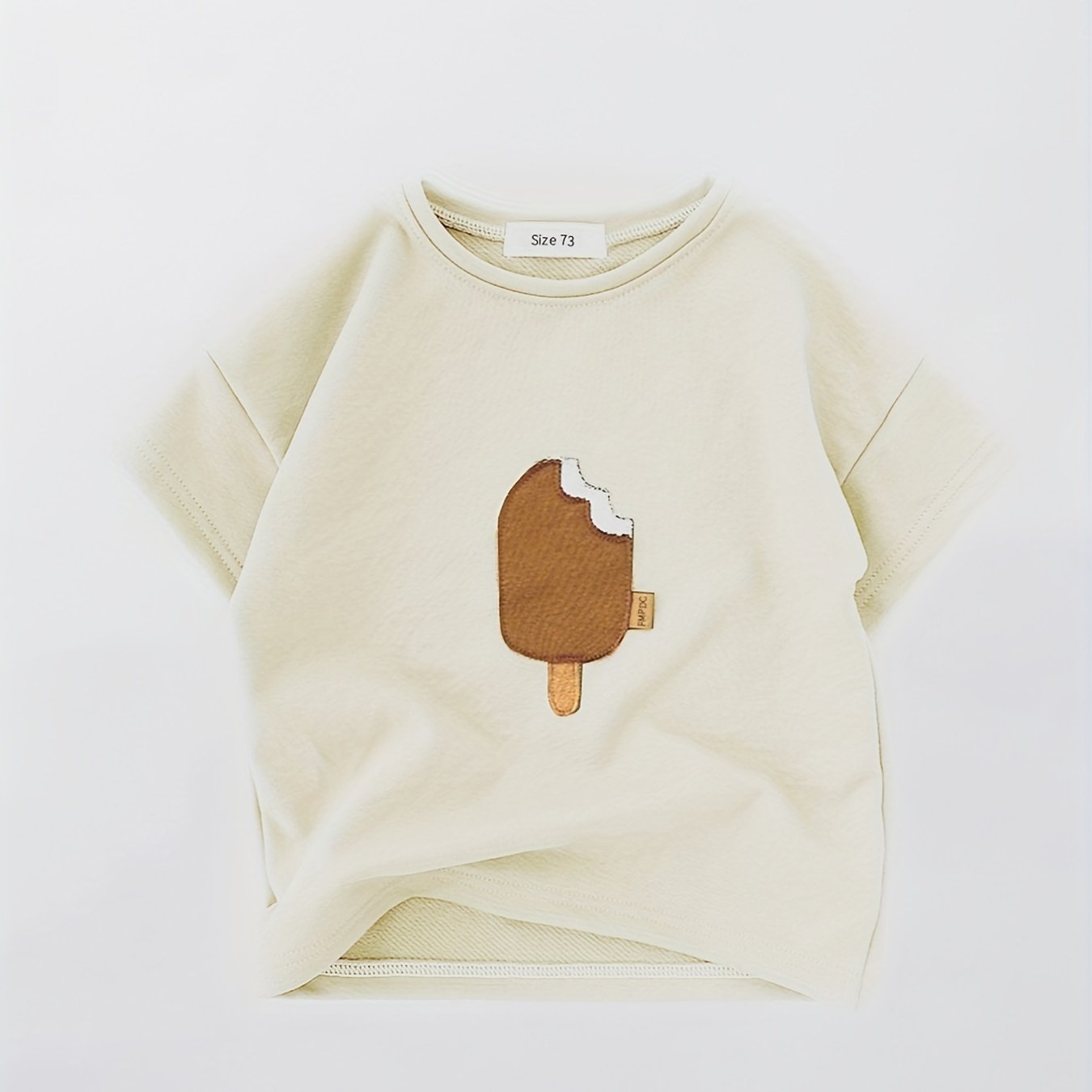Baby Boys Ice Cream Patch Short Sleeve T-shirt for Summer