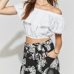 Floral Print High Rise Belted Plus Size Shorts with Pockets
