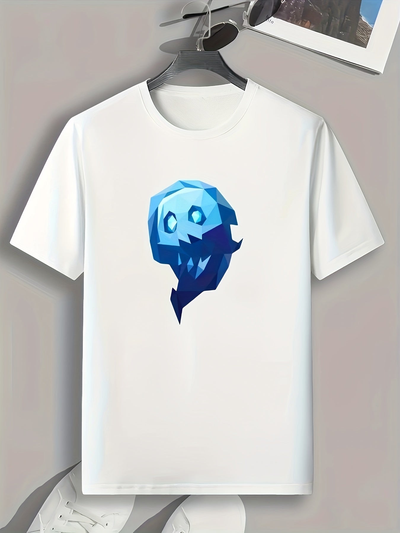 Spooky Pattern Print Men's Graphic T-shirt for Summer