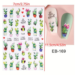 Evil Eye Snake Heart Nail Art Stickers 3D Self Adhesive Flame Animal Nail Decals