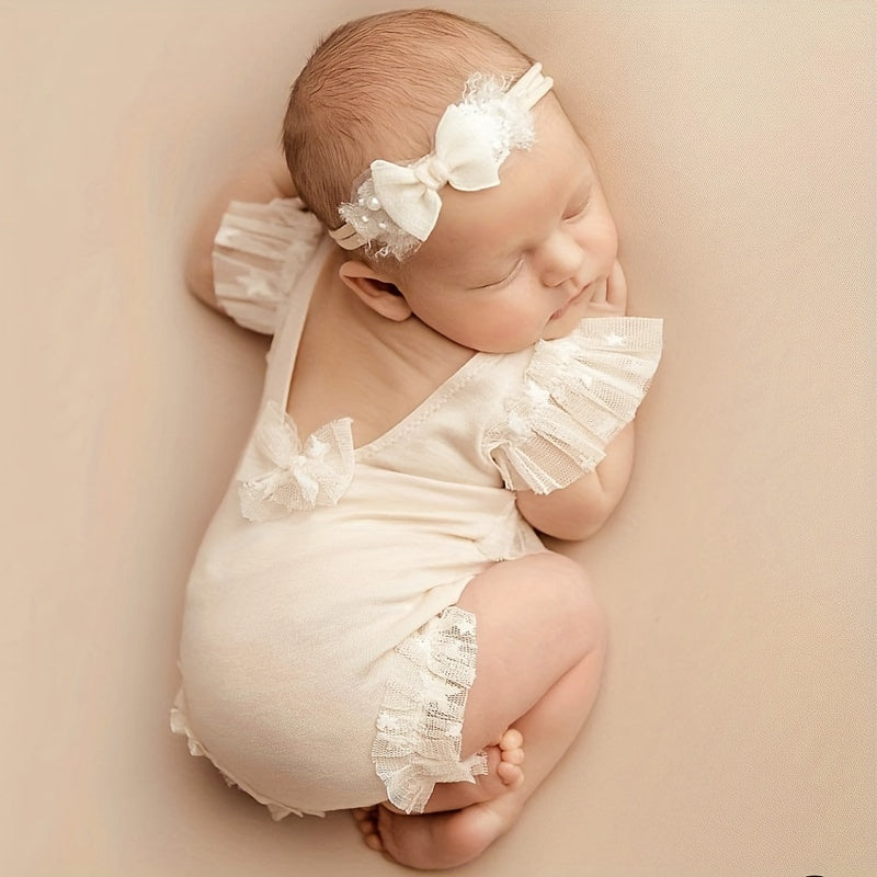 2pcs Newborn Photography Costume Baby Knitted Clothes