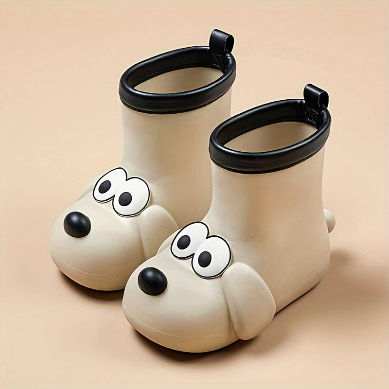 Dog Pattern Rain Boots for Kids Non Slip Waterproof Shoes