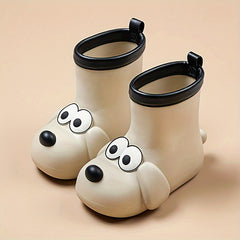 Dog Pattern Rain Boots for Kids Non Slip Waterproof Shoes