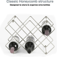 10 Bottle Metal Countertop Wine Rack Holder