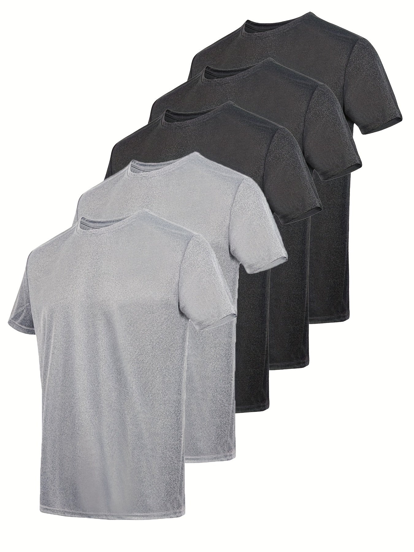 5pcs Men's Breathable Quick Drying Workout T Shirt Stay Comfortable