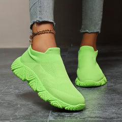 Women's Solid Mesh Breathable Walking Shoes Soft Running Shoes