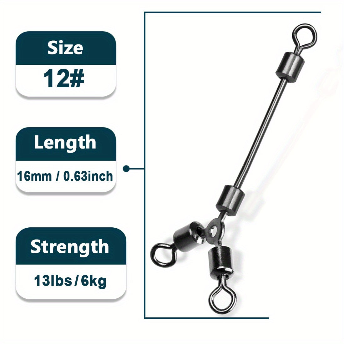 Stainless Steel 3 Way Swivel Ring Fishing Line Hook Connector