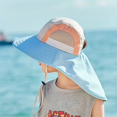 Kids Sun Protection Hat with Neck Cover for Outdoor Activities