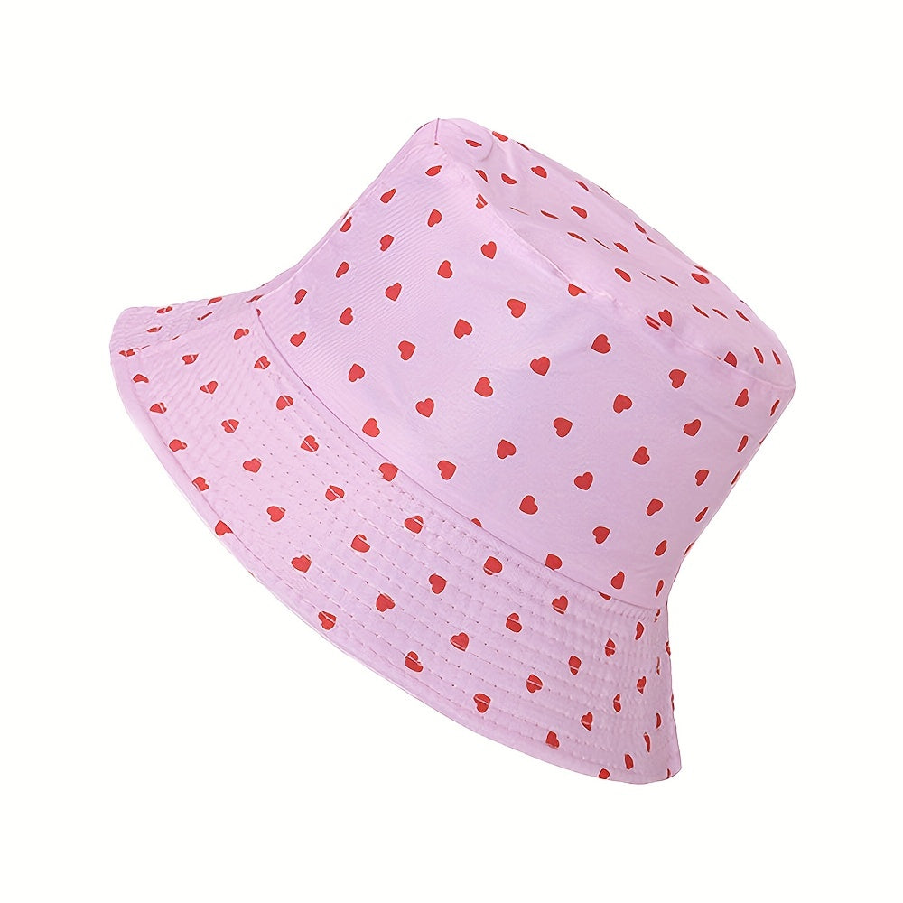 Pink Love Pattern Sunshade Bucket Hat Unisex