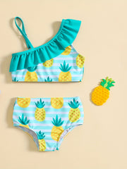2pc Watermelon & Strawberry Ruffled Cami Top & Shorts Swimsuit Set