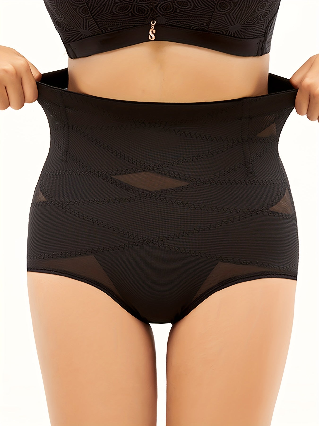 Mesh Stitching Shaping Panties Tummy Control Compression Panties