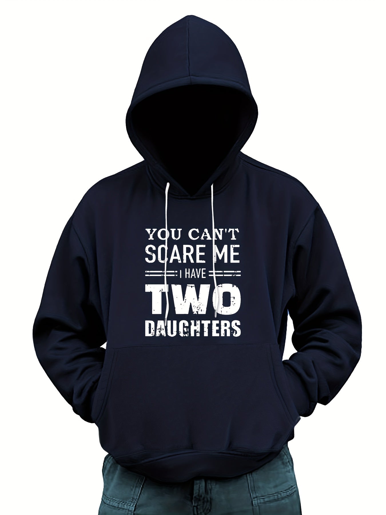 Funny Two Daughter Letter Print Hoodies For Men Graphic Sweatshirt