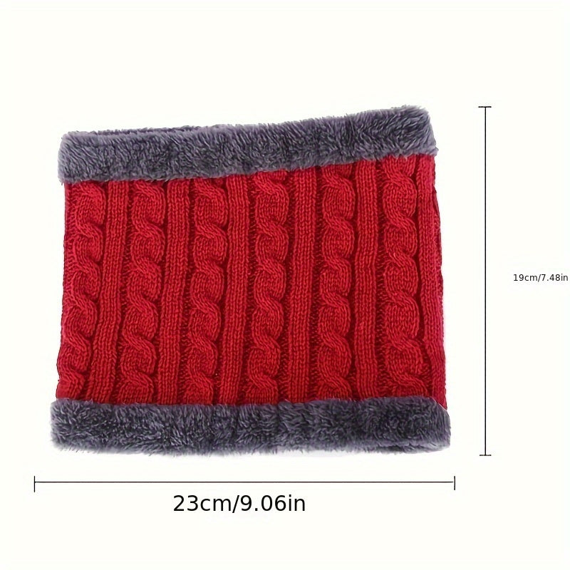 Winter Scarf Neck Gaiter Velvet Thick Warm Knitted Neck Cover