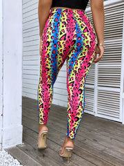 Plus Ombre Leopard Print High Rise Skinny Leggings