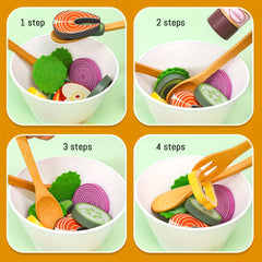 Wooden Toy Food Set for Kids' Toy Kitchen Accessories