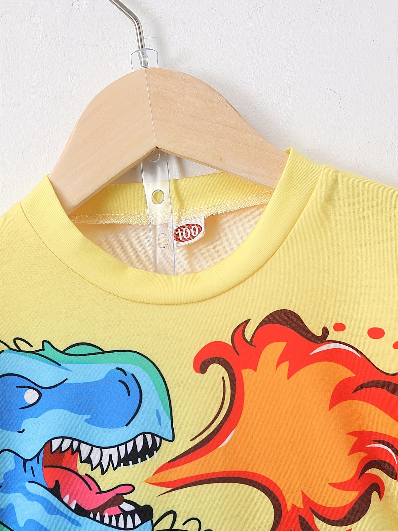 Boys Dinosaur Graphic Outfit Short Sleeve T-shirt & Shorts Set for Summer Kids
