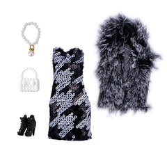 Sequin Skirt Princess Doll Dress for 11 8 Inch Clothes Mini Gown Party Wear
