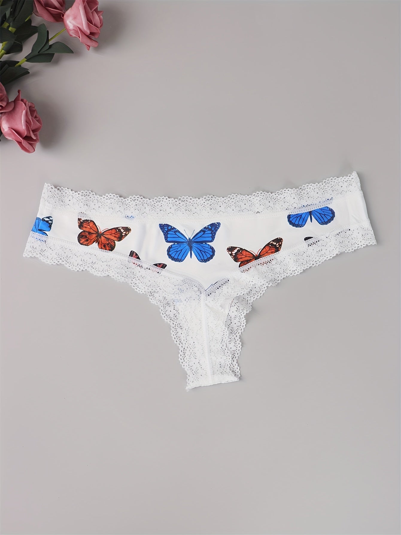 3 Pack Plus Size Butterfly & Heart Print Tanga Panty Set