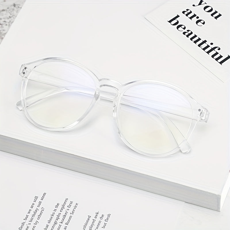Men's Oval PC Glasses Anti-fatigue Anti-UV Eyewear
