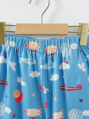 Boys Flying Elephant Airplane Pajamas Set Short Sleeve Homewear
