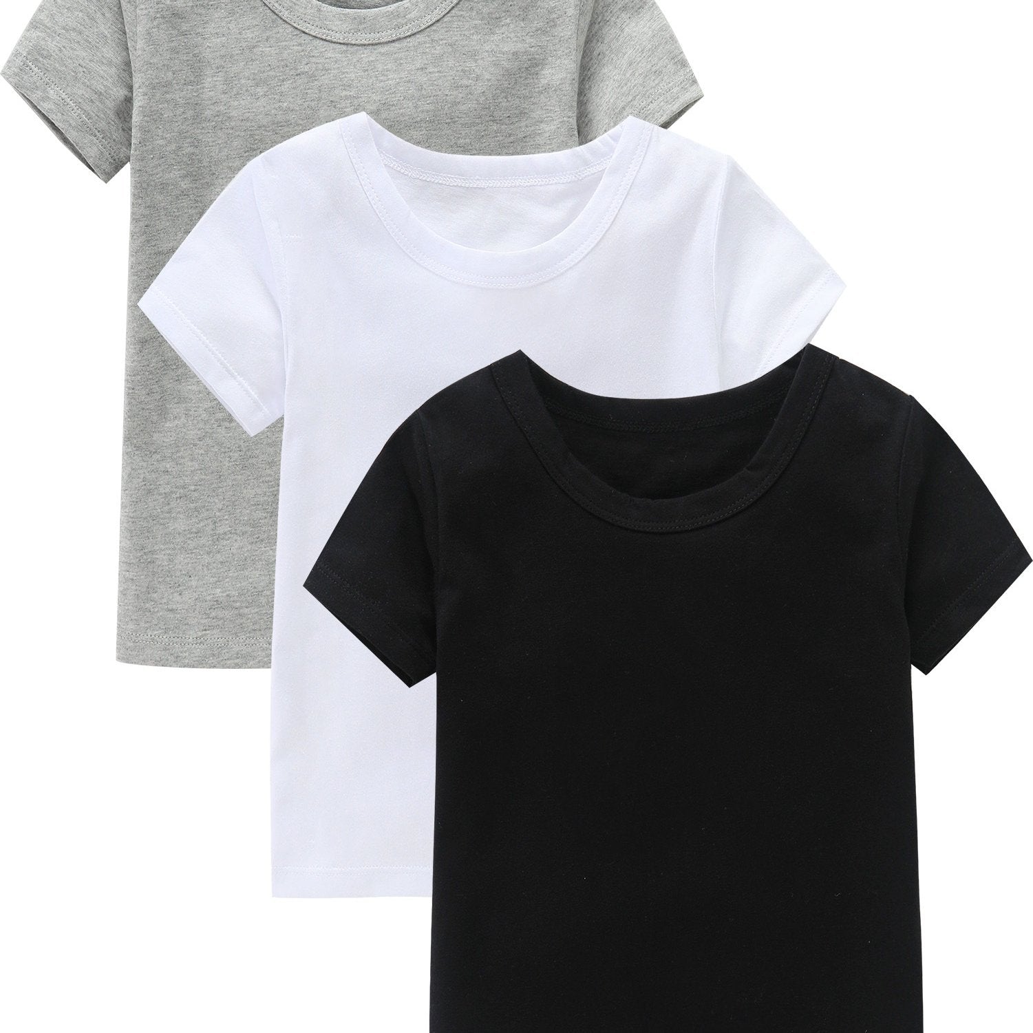 3pcs Girls Cotton Short Sleeve T-shirt Set - Outdoor Sports Gift