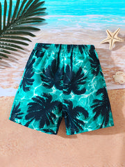 Boys Coconut Trees Casual Shorts for Vacation Beach