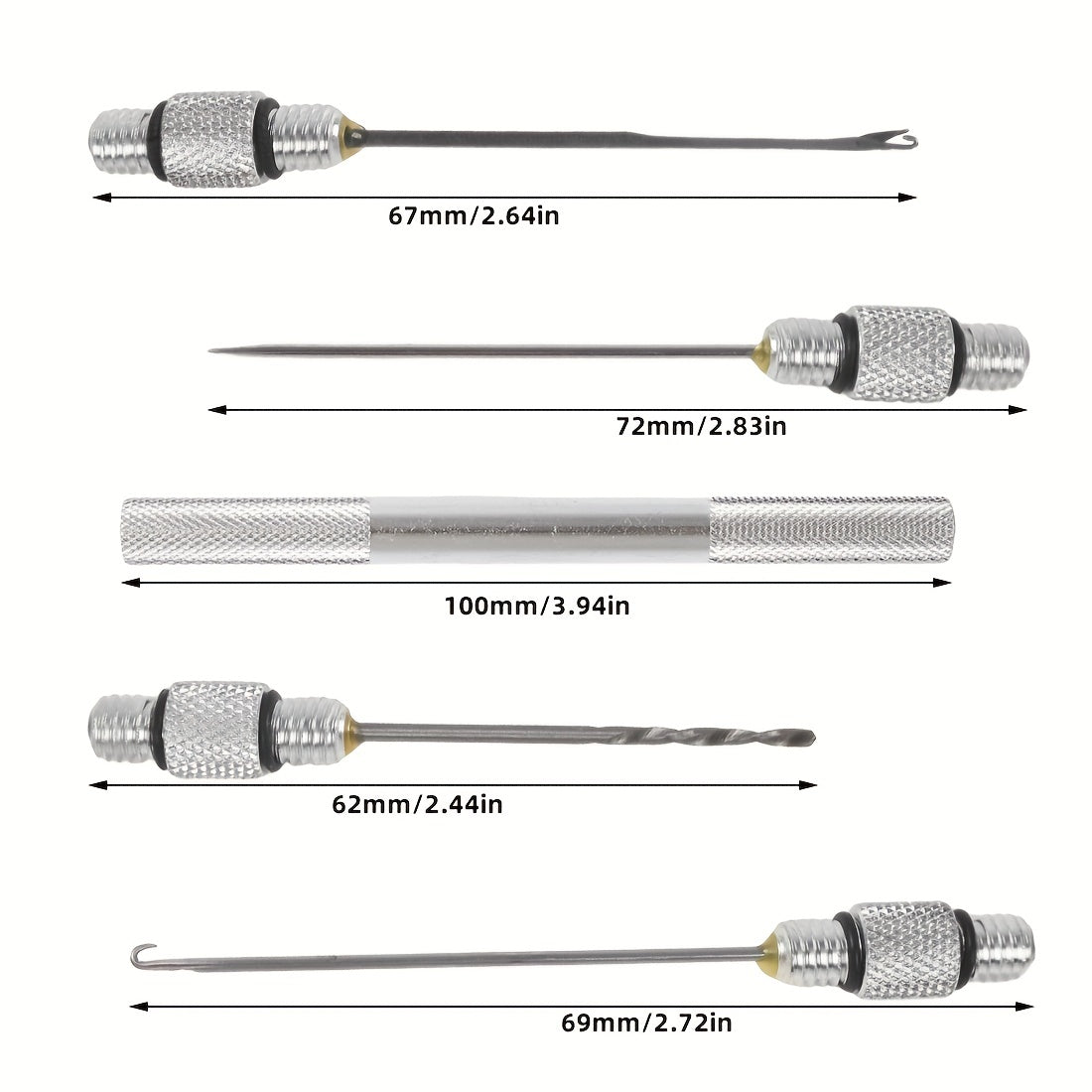 5pcs Fishing Core Rigs Tool Kit Metal Needles Drill Carp Tackle
