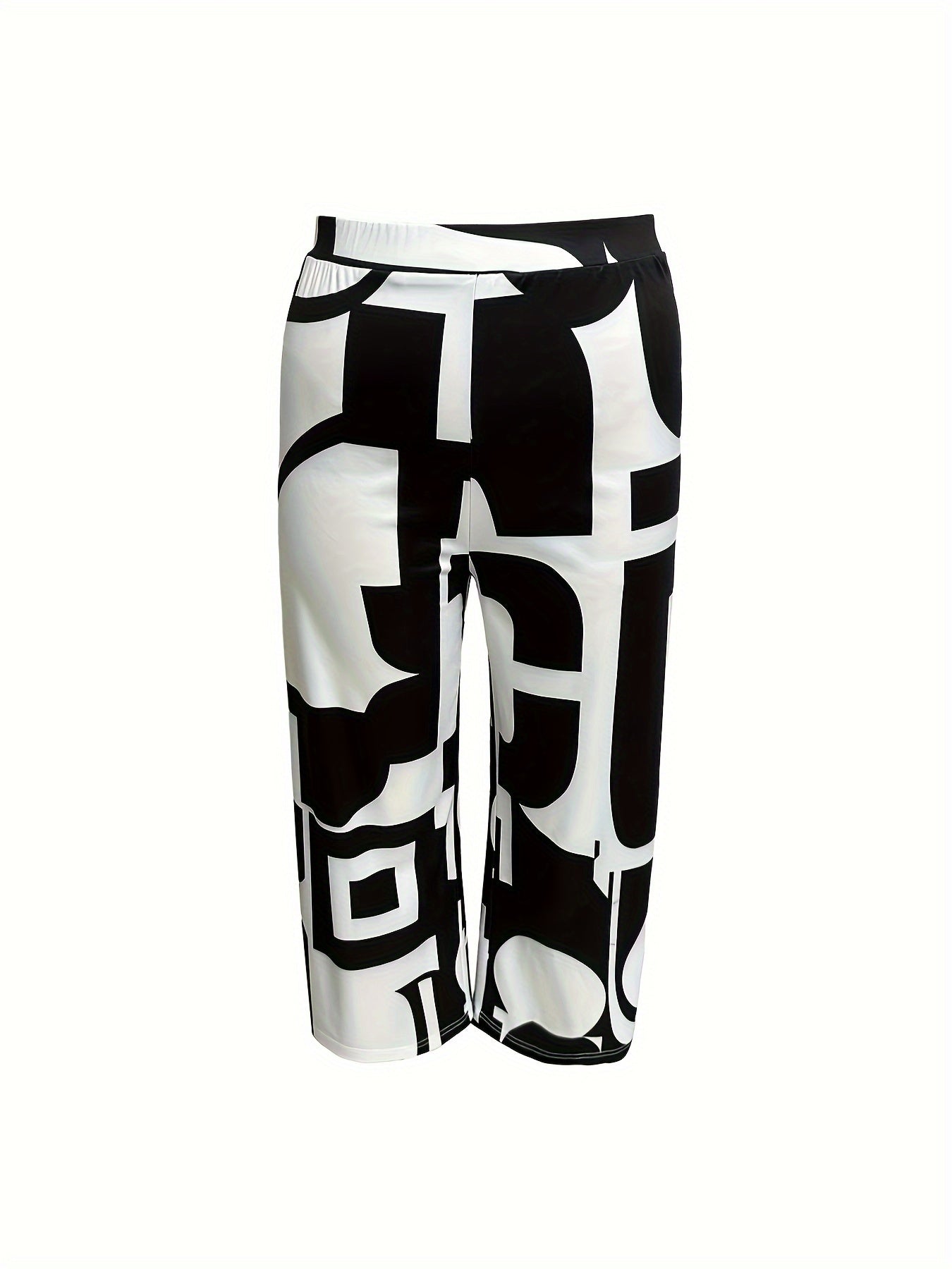 Women's Plus Geo Print Long Sleeve Coat & Pants Set