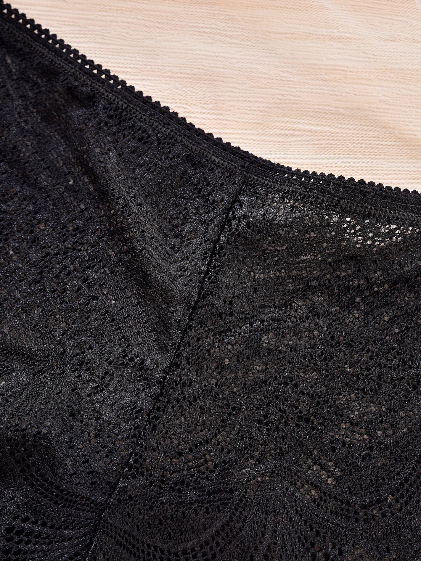 3 Pack Plus Size Floral Lace Semi Sheer High Stretch Panties