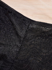 3 Pack Plus Size Floral Lace Semi Sheer High Stretch Panties