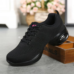 Women's Mesh Dance Shoes Breathable Fitness Casual Lace-up Shoes