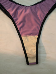 5pcs Mixed Contrast Trim Thongs Soft Intimates Panties Women's Underwear