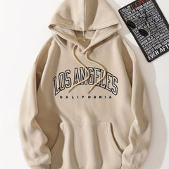 Letter Print Kangaroo Pocket Hoodie Casual Long Sleeve Drawstring Hoodies