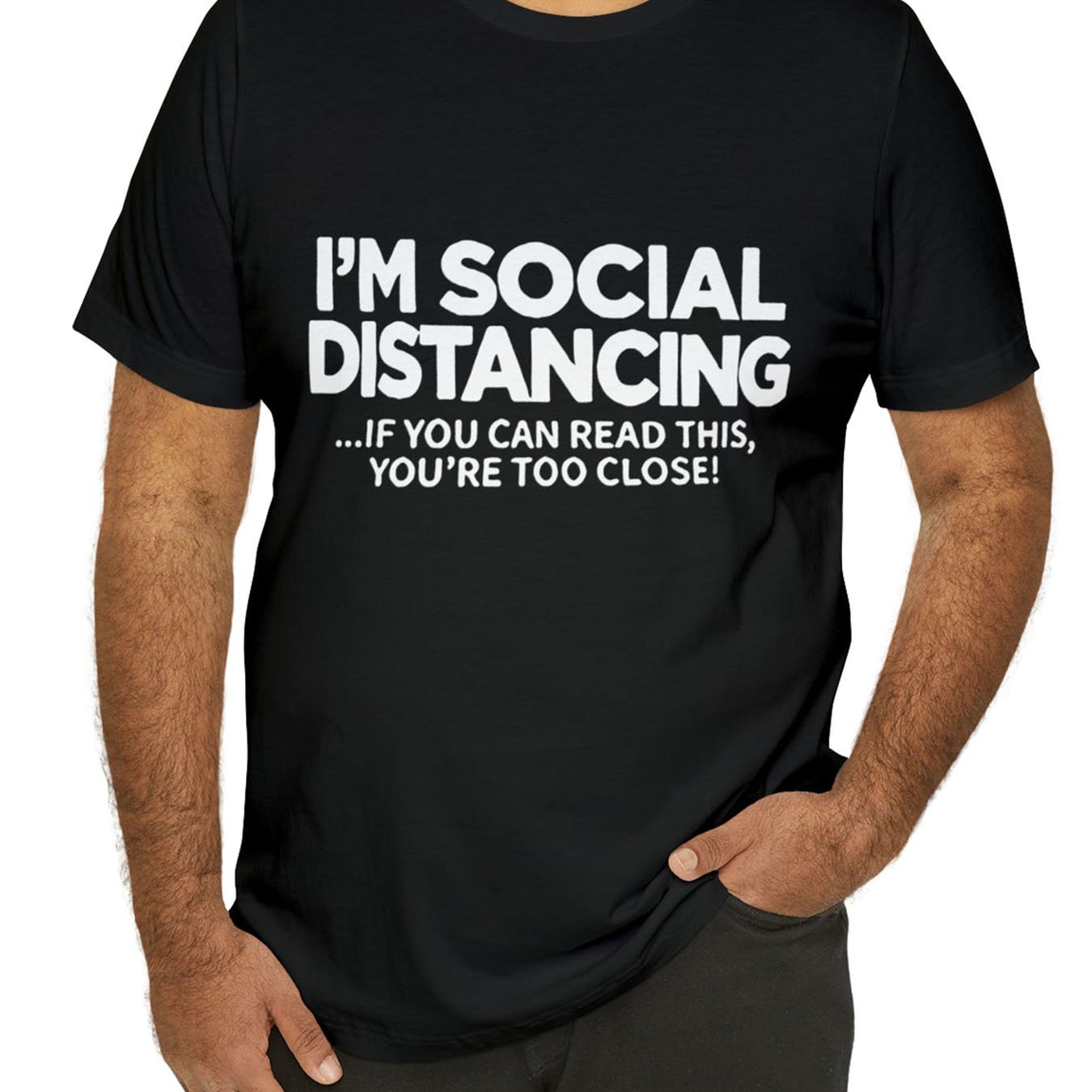 Men's Funny Letter Print T-shirt Casual Comfy Stretch Crew Neck Tee