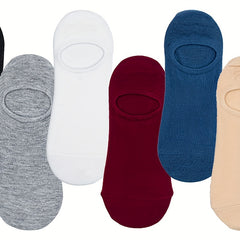 Thin Breathable Casual Socks Anti-slip No Show High Socks with Heel Gripper