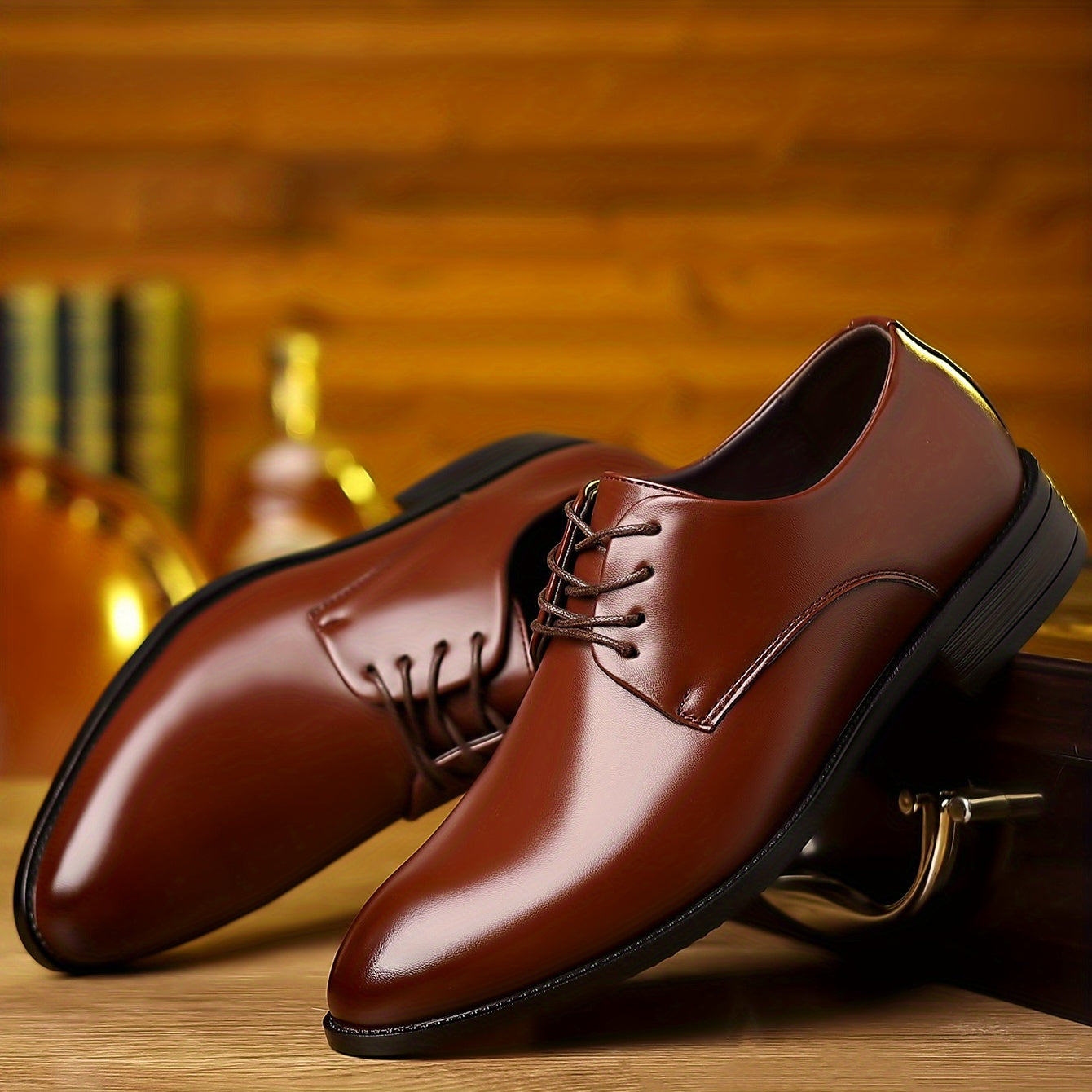 Men's Pointed Toe Derby Shoes for Wedding Business Party