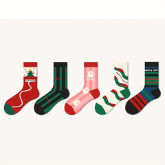 Christmas Cartoon Crew Socks - Year Socks