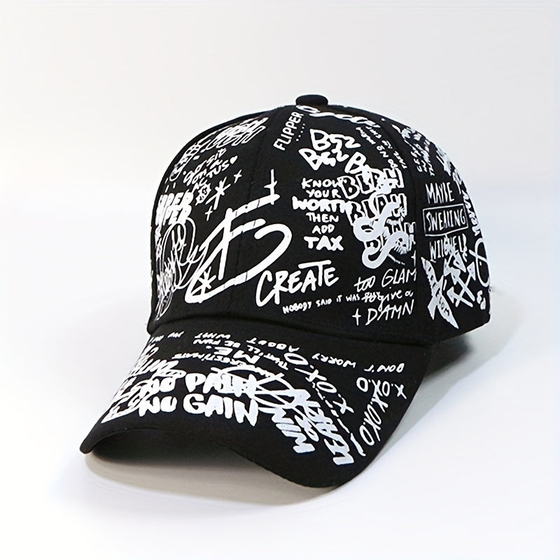 Graffiti Print Baseball Cap Unisex Hip Hop Cotton Dad Hats