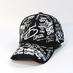 Graffiti Print Baseball Cap Unisex Hip Hop Cotton Dad Hats
