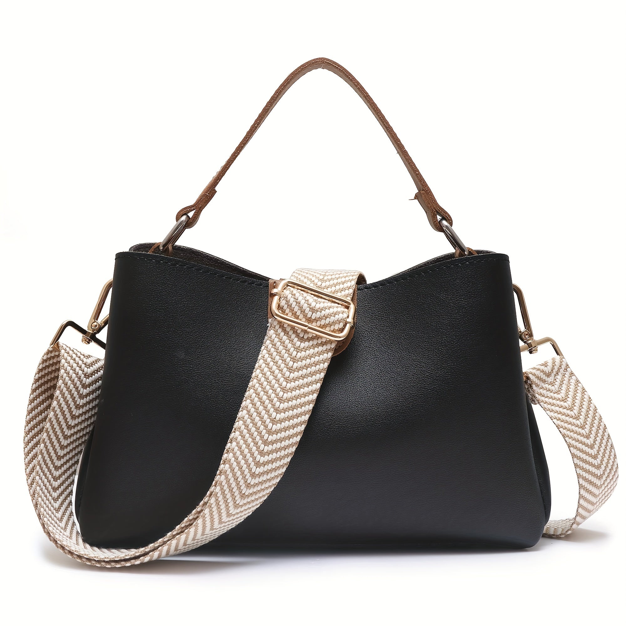 Stripes Wide Shoulder Strap With Buckles Dacron Adjustable Replacement Belt