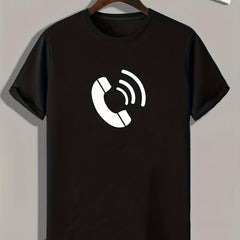 Telephone Call Print Men's Graphic T shirt for Summer