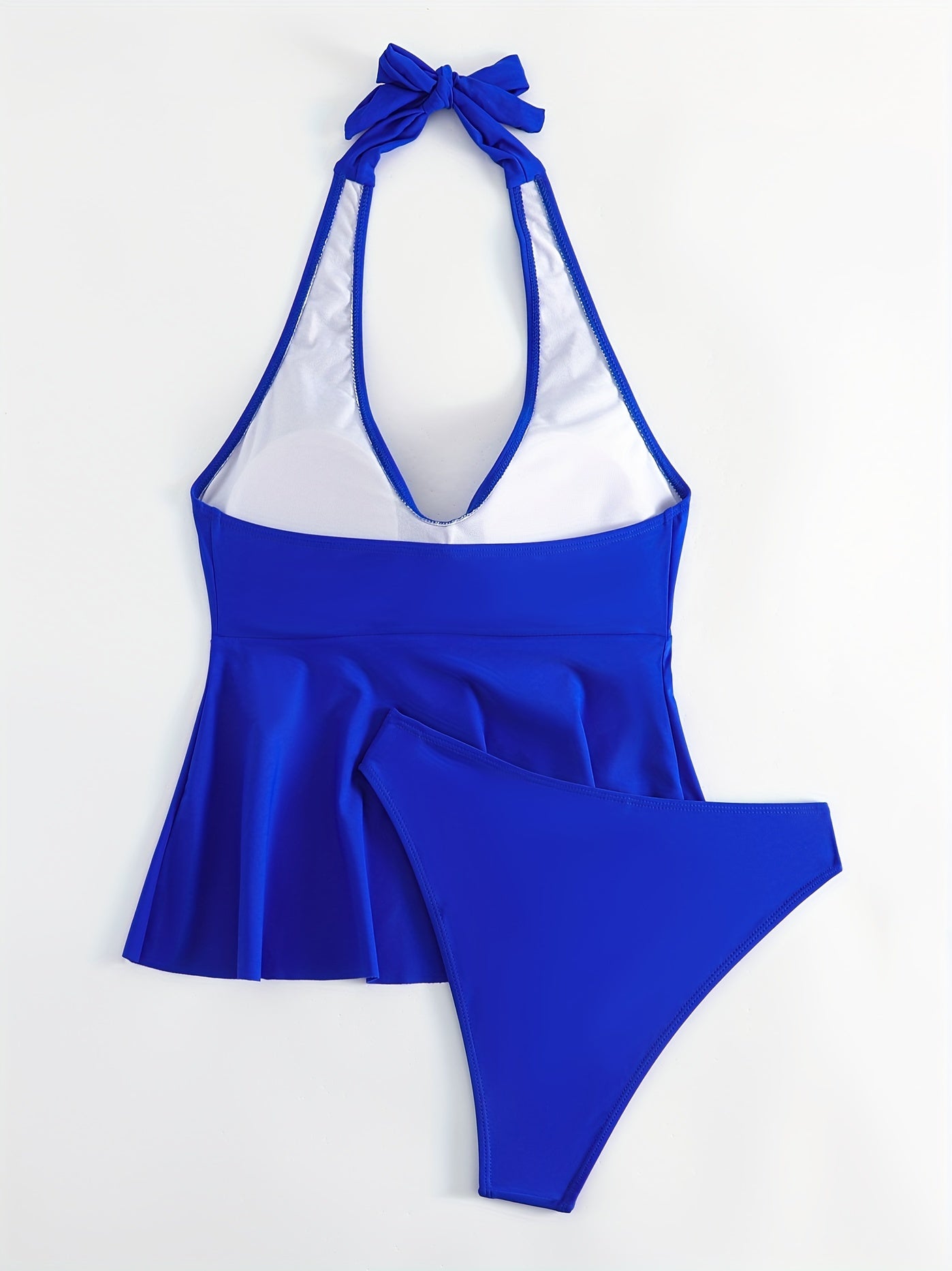 Halter Neck Tankini Set Skirted Swimsuit Women's Swimwear