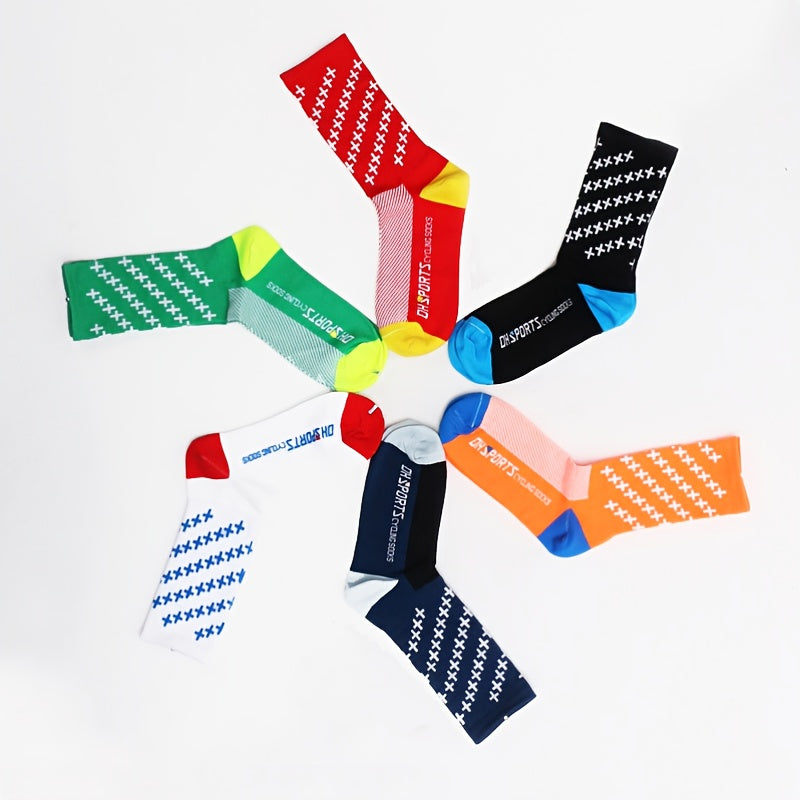 Men's Mid Calf Socks for Cycling Running Hiking