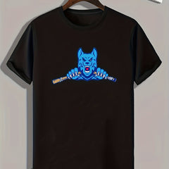 Angry Animal Print Men's Graphic T shirt Casual Comfy Tees For Summer
