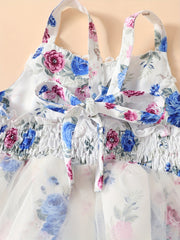 Toddler Girls Rose Graphic Cami Princess Dress For Party Beach