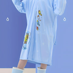 Duck Graphic Raincoat Reflective Hoodie for Kids