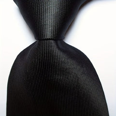 Solid Jacquard Woven Men's Tie Set