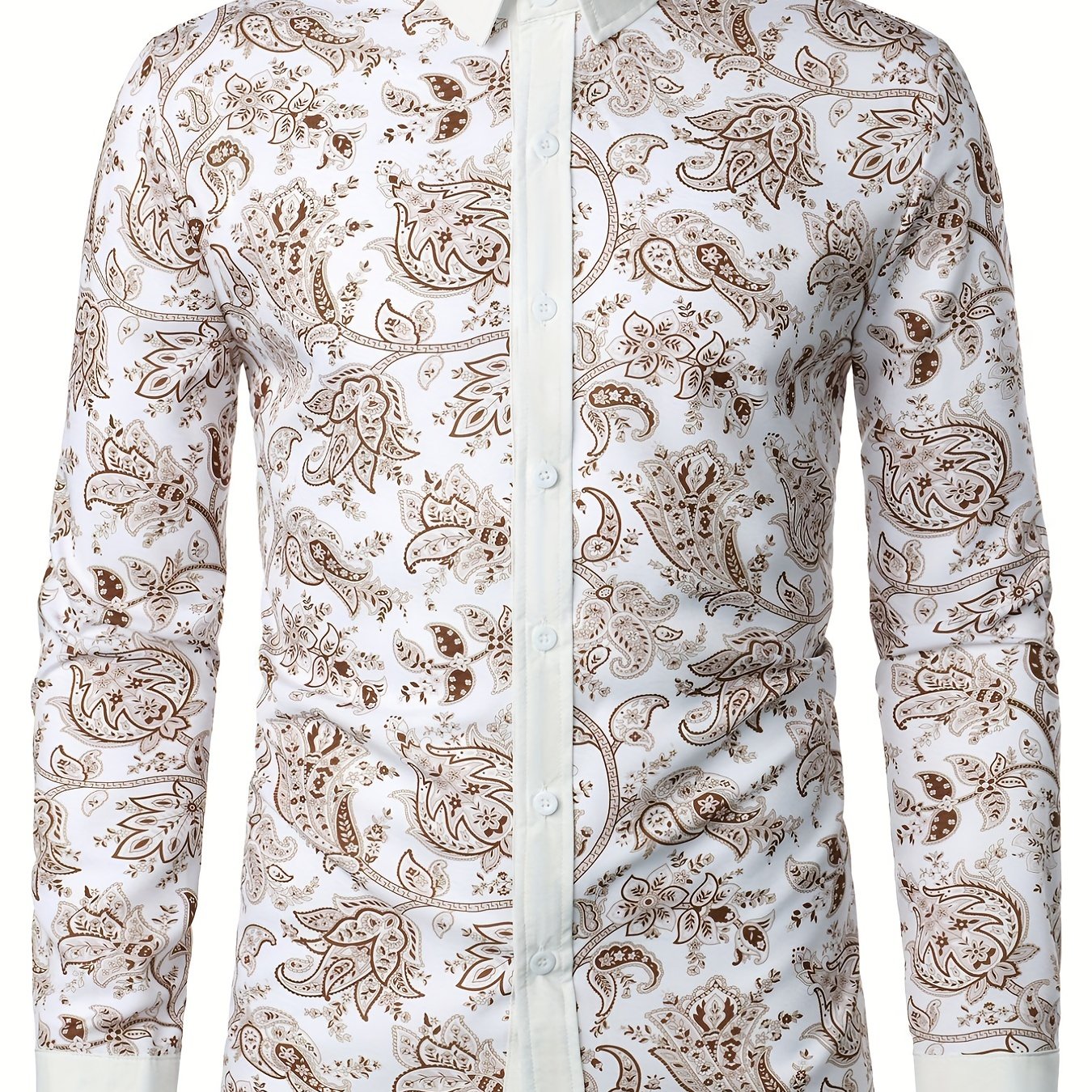 Men's Paisley Casual Shirt Long Sleeves Regular Fit